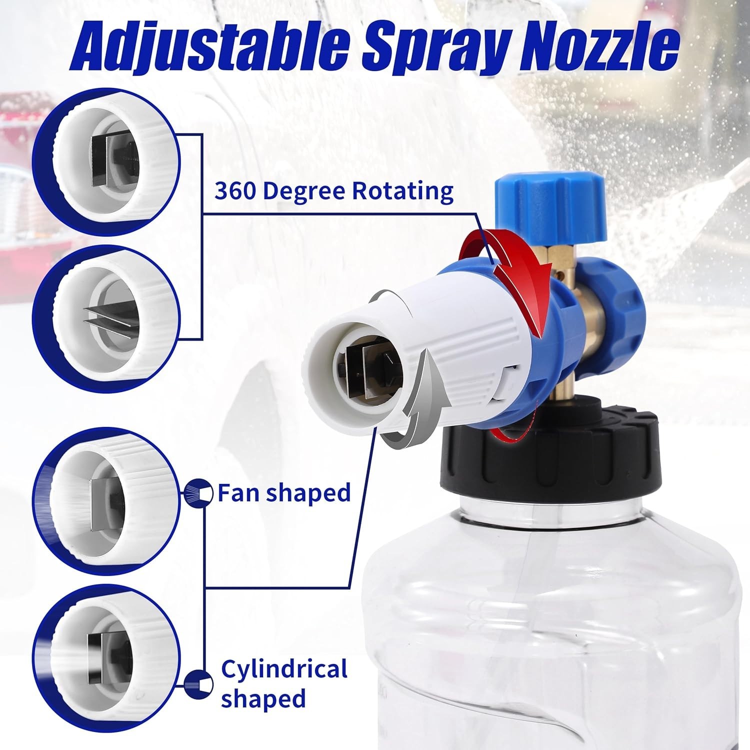Efficient Snow Foam Lance with 1.5L Bottle & Extra Nozzle for Optimal Cleaning