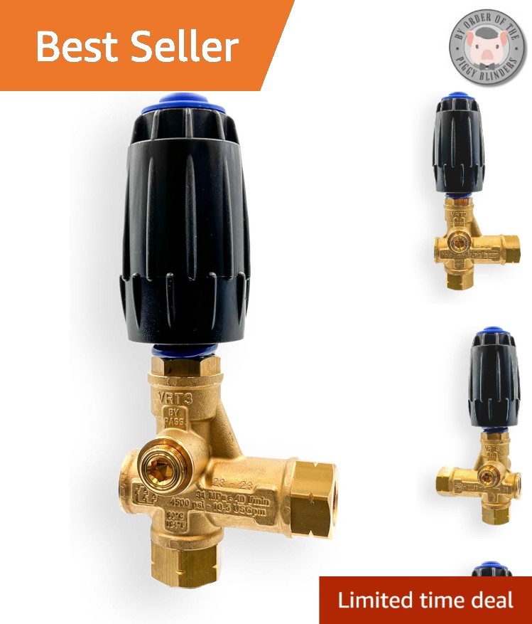 High-Performance Brass Pressure Washer Unloader – Adjustable 3/8″F Outlet