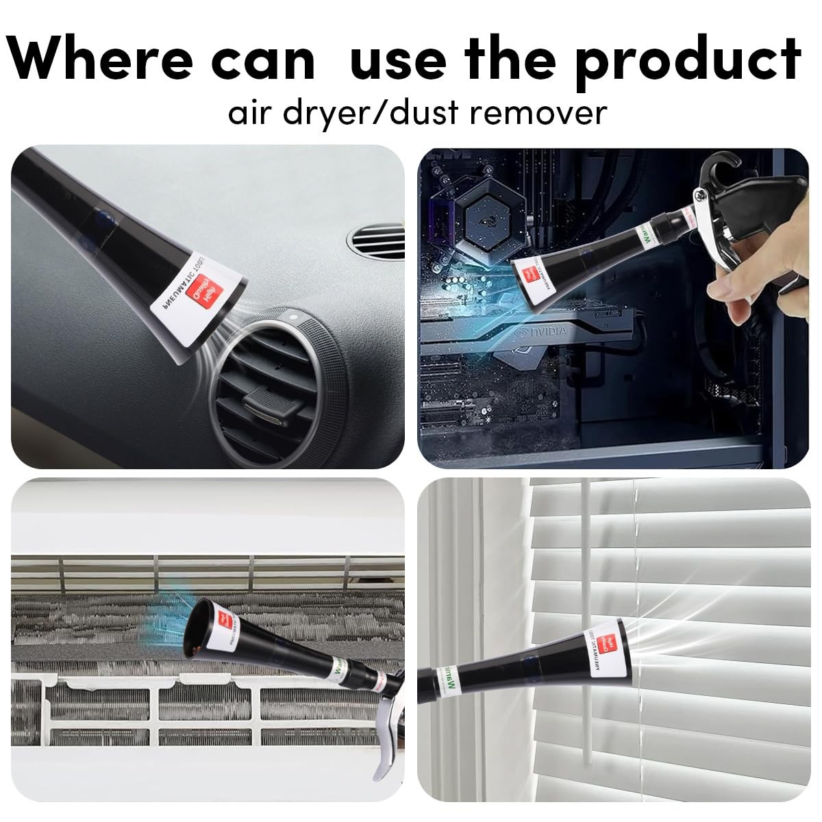 Tornado Air Blow Gun for Car Detailing – High Pressure Dry Cleaning with