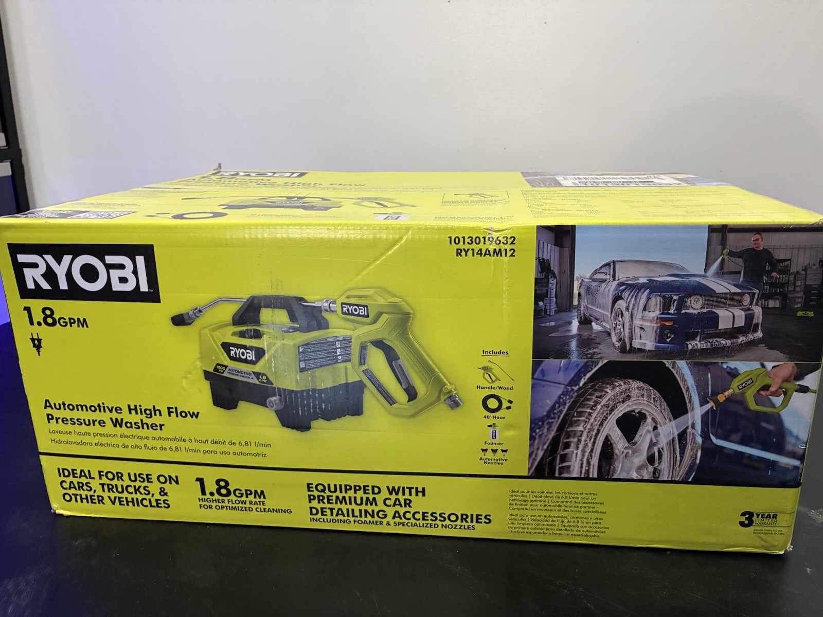 RYOBI RY14AM12 1200 PSI 1.8 GPM High Flow Pressure Washer w/ Foamer