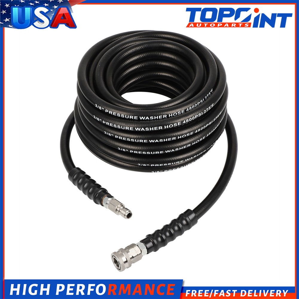 50FT 3/8″ Hot Water Pressure Washer Hose 4800 psi Rubber Power Washer Hose