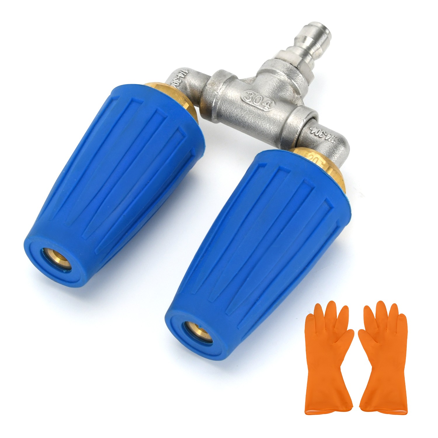 Rotating Dual Turbo Nozzle for Pressure Washer 1/4″ Quick Connect 4-6 GPM