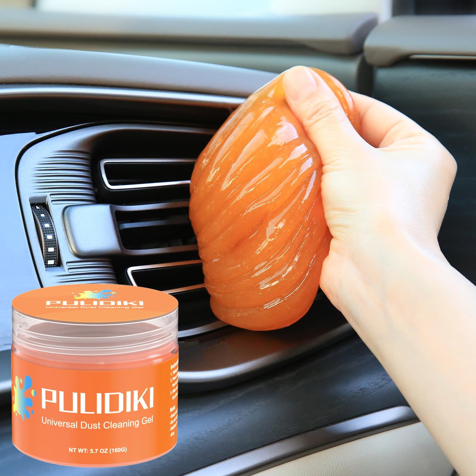 PULIDIKI Car Cleaning Gel Putty Kit Interior Orange