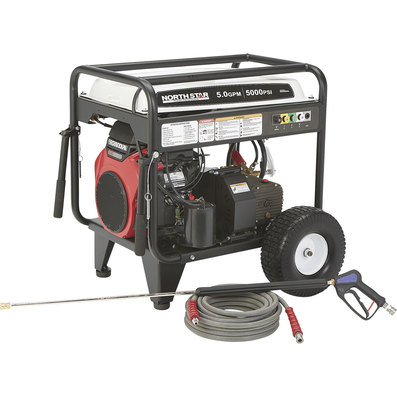 NorthStar Gas Cold Water Pressure Washer, Honda GX690 V-Twin OHV Engine,
