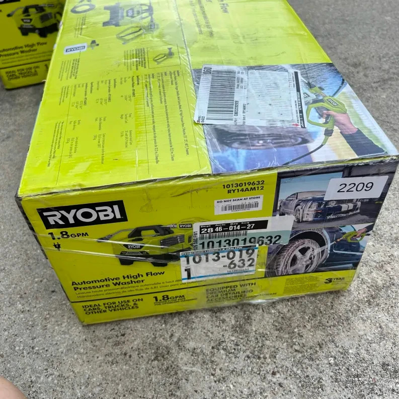 RYOBI 1200 PSI 1.8 GPM Cold Water Automotive Electric Pressure RY14AM12
