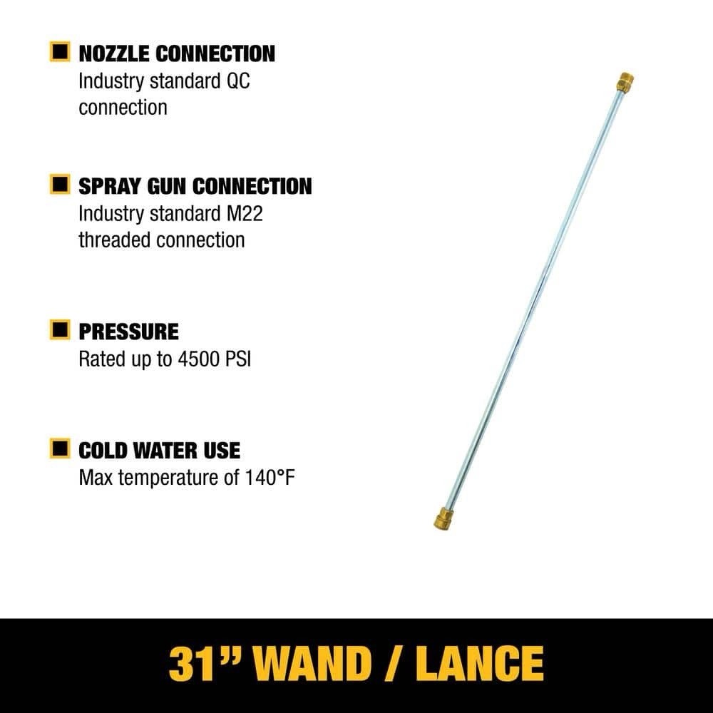 DEWALT Universal 31 in Pressure Washer Extension Spray Wand 4500 PSI DXPA31SW