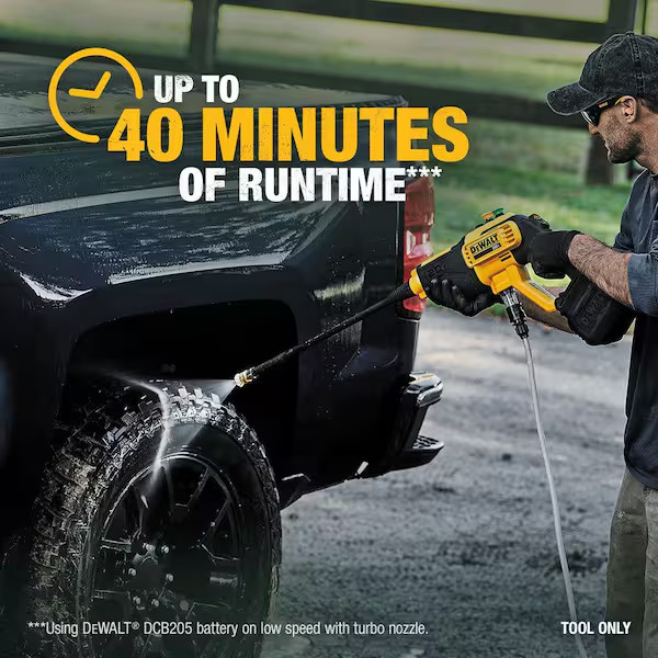 20V MAX 550 PSI 1.0 GPM Cold Water Cleaner with 4-Turbo Nozzles (Tool Only)