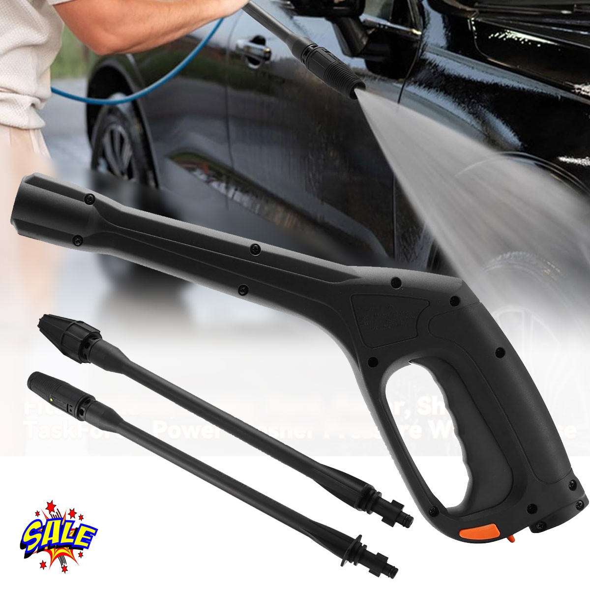 Pressure Washer Gun Wand Jet Turbo Nozzle Kit 2320PSI for Portland Husky Black