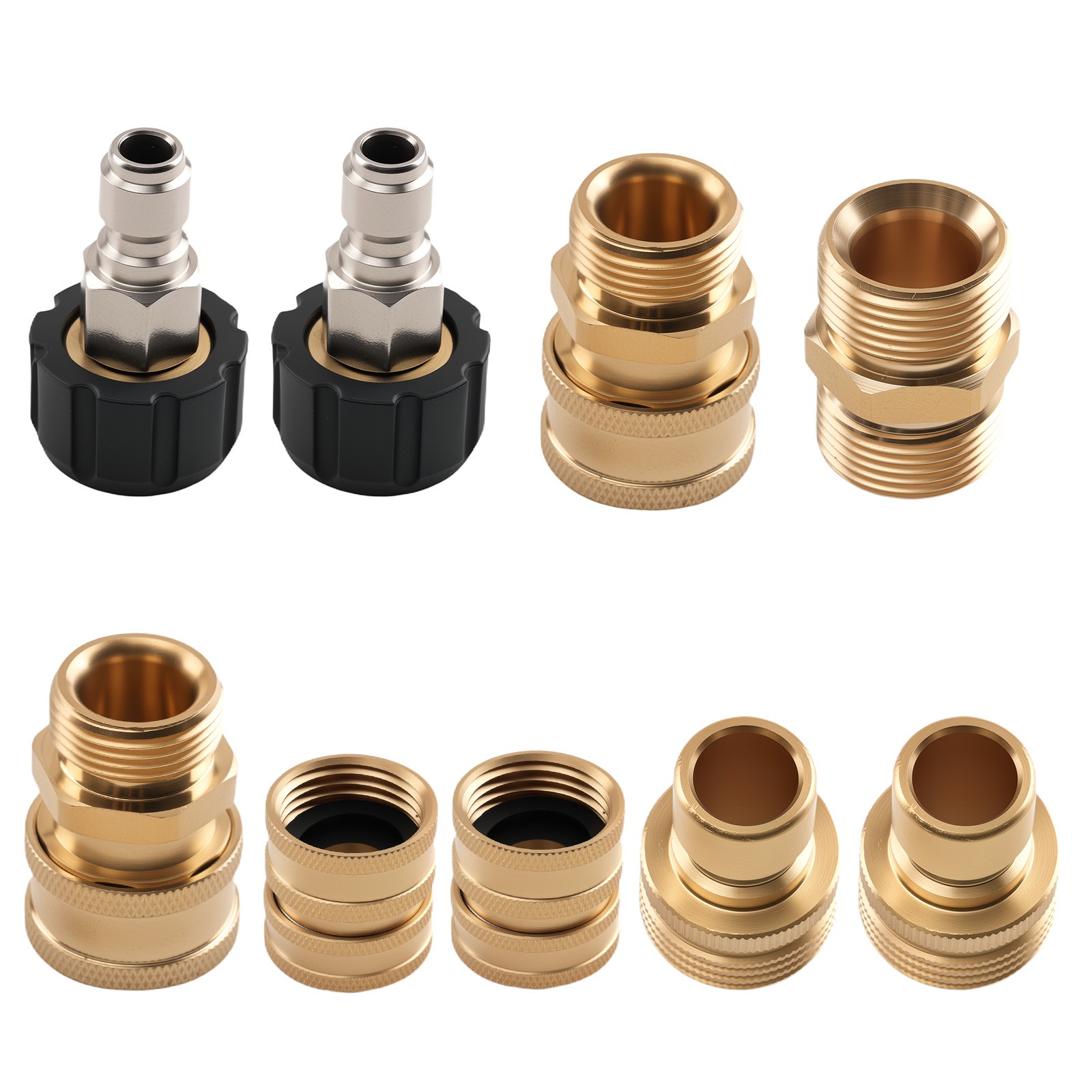 Brass Pressure Washer Quick Connect Adapter M22 14mm Universal Fitting 9PC Kit