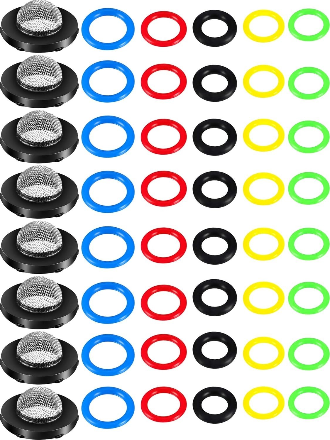 48 Pieces O-Ring Power Pressure Washer Kit 6 Sizes Sealing Stainless Steel Filte