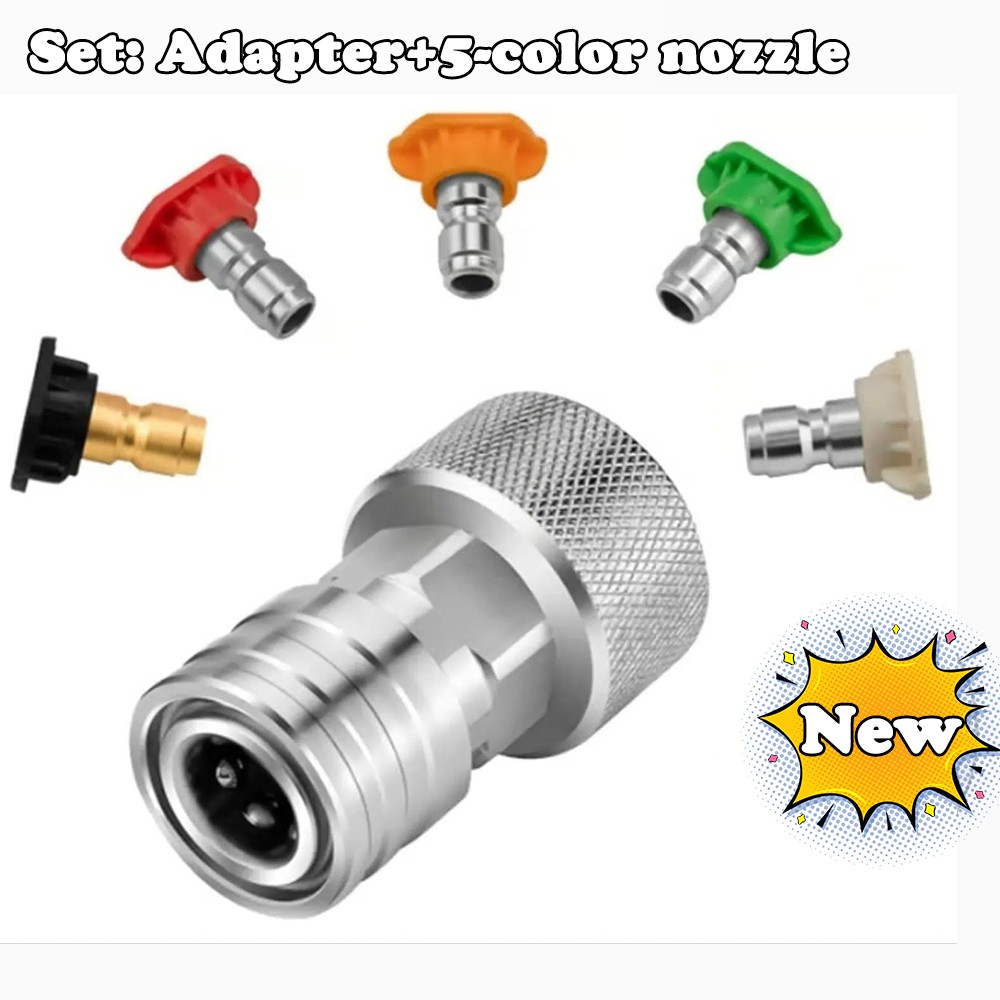 Garden Hose to Pressure Washer Adapter, 3/4″ GHT to 1/4″ Quick Connect Stainl