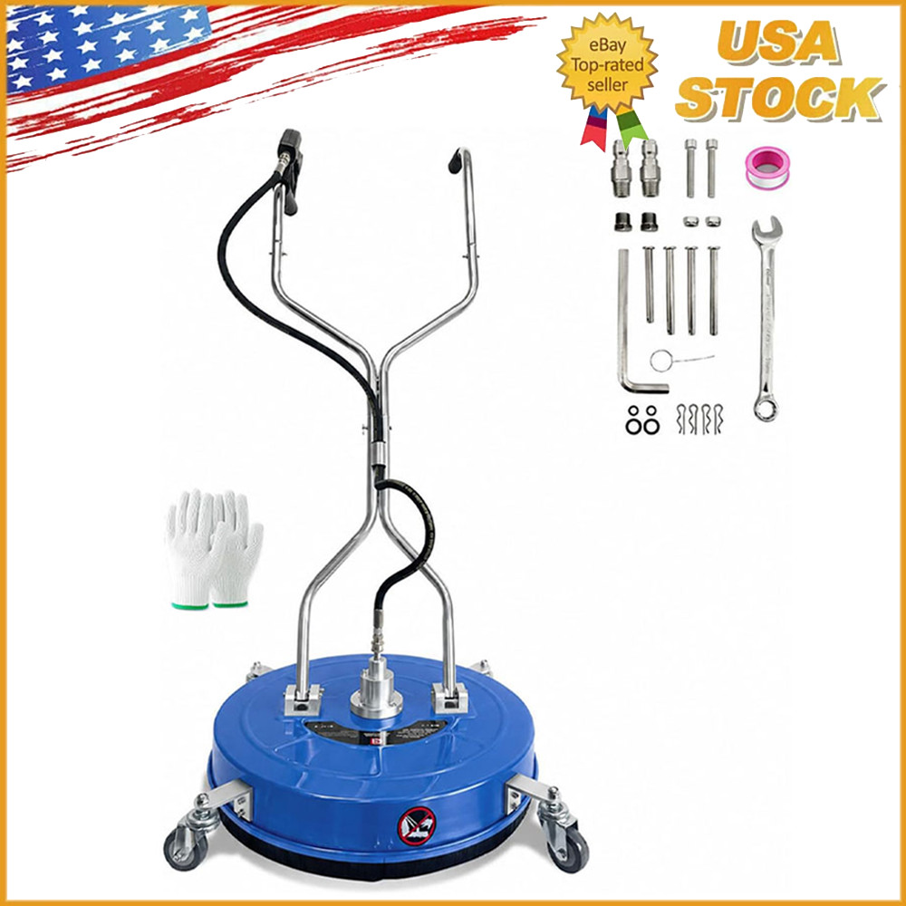 24″ Pressure Washer Surface Cleaner 4900PSI w/ 4 Wheels & 2 Handles for Driveway
