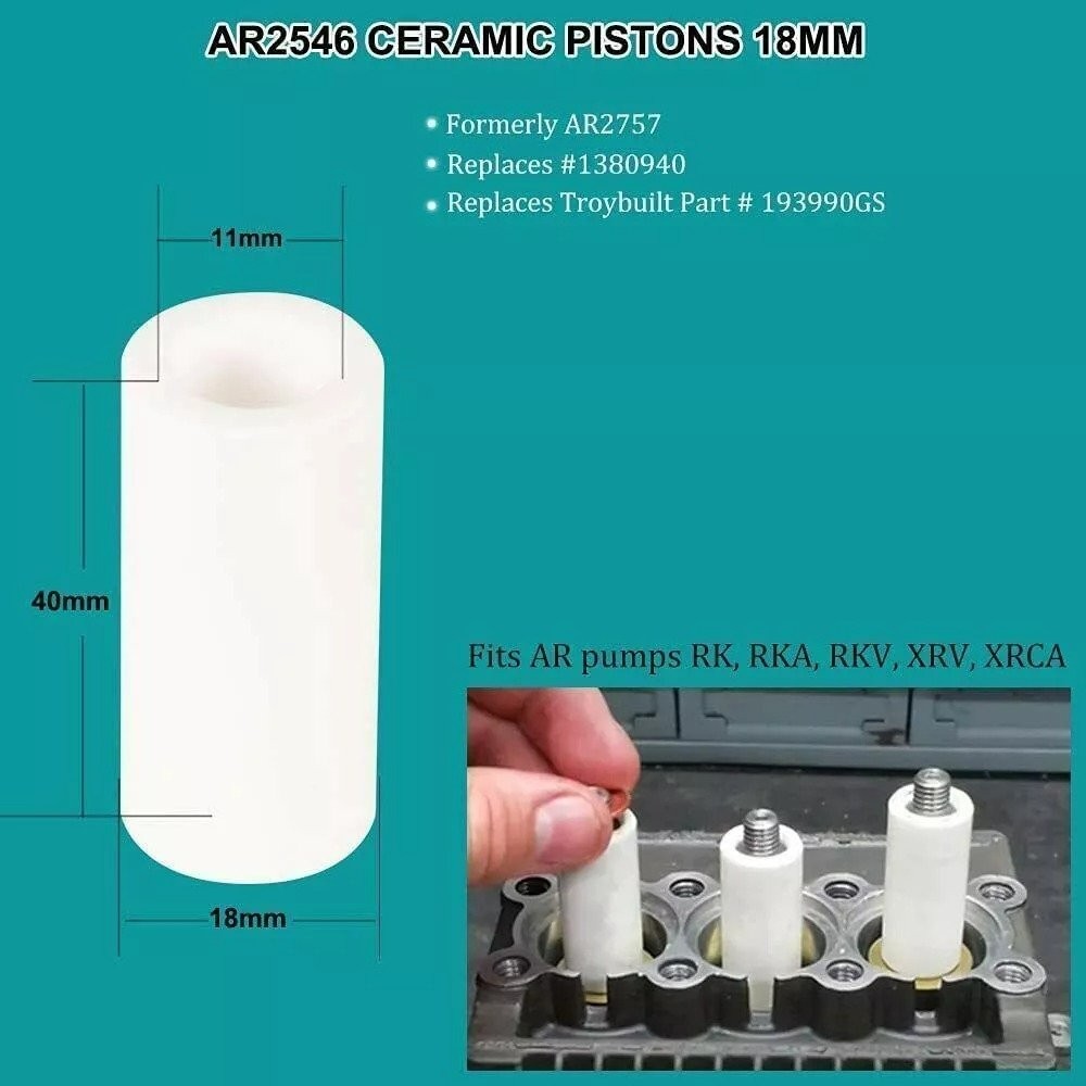 For Annovi Reverberi AR2546 Ceramic Plunger Repair Kit for RK RKA RKV 18mm Pump