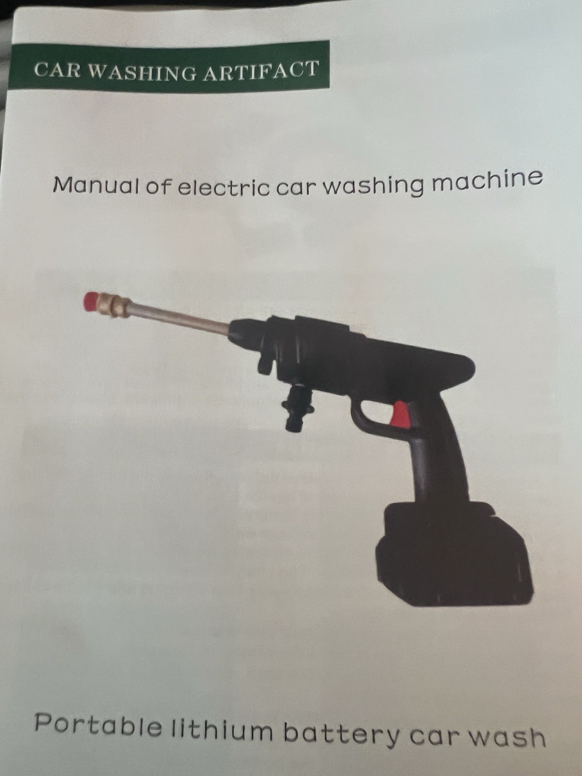 48V Portable Battery Cold Water Pressure Washer Spray Gun Kit w/ Hose Charger