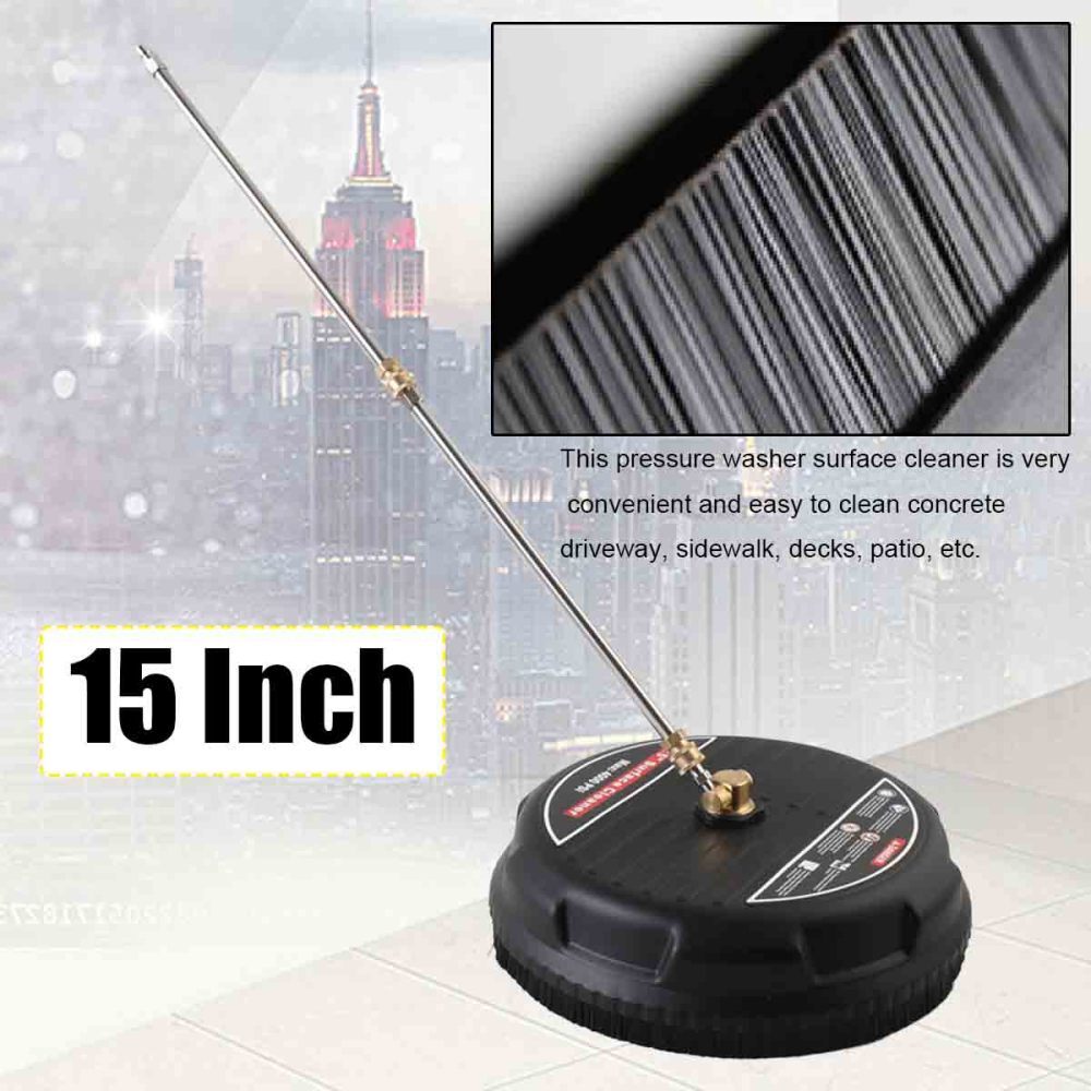 15″ Flat Surface Cleaner 4000PSI Water Pressure Washer w/2 Extension Wand