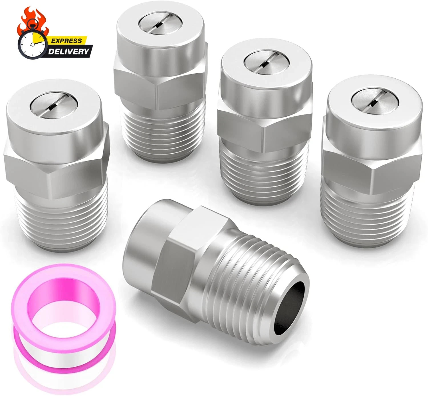 50 Degree Surface Cleaner Tips, 1/4 Inch NPT Male, 2.5 Orifice, 4000 PSI Threade