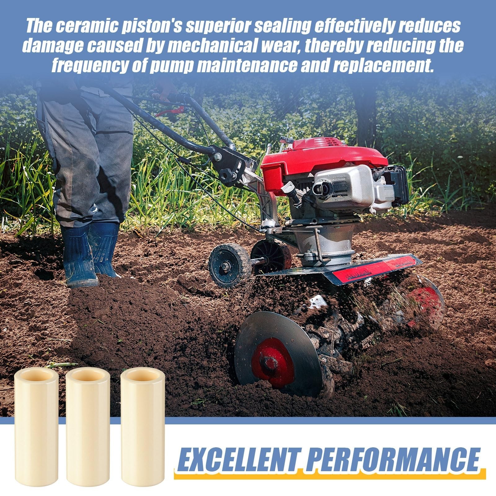 Treela 3 Pack Ceramic Piston 20x14x50mm Pressure Washer Pump Replacement