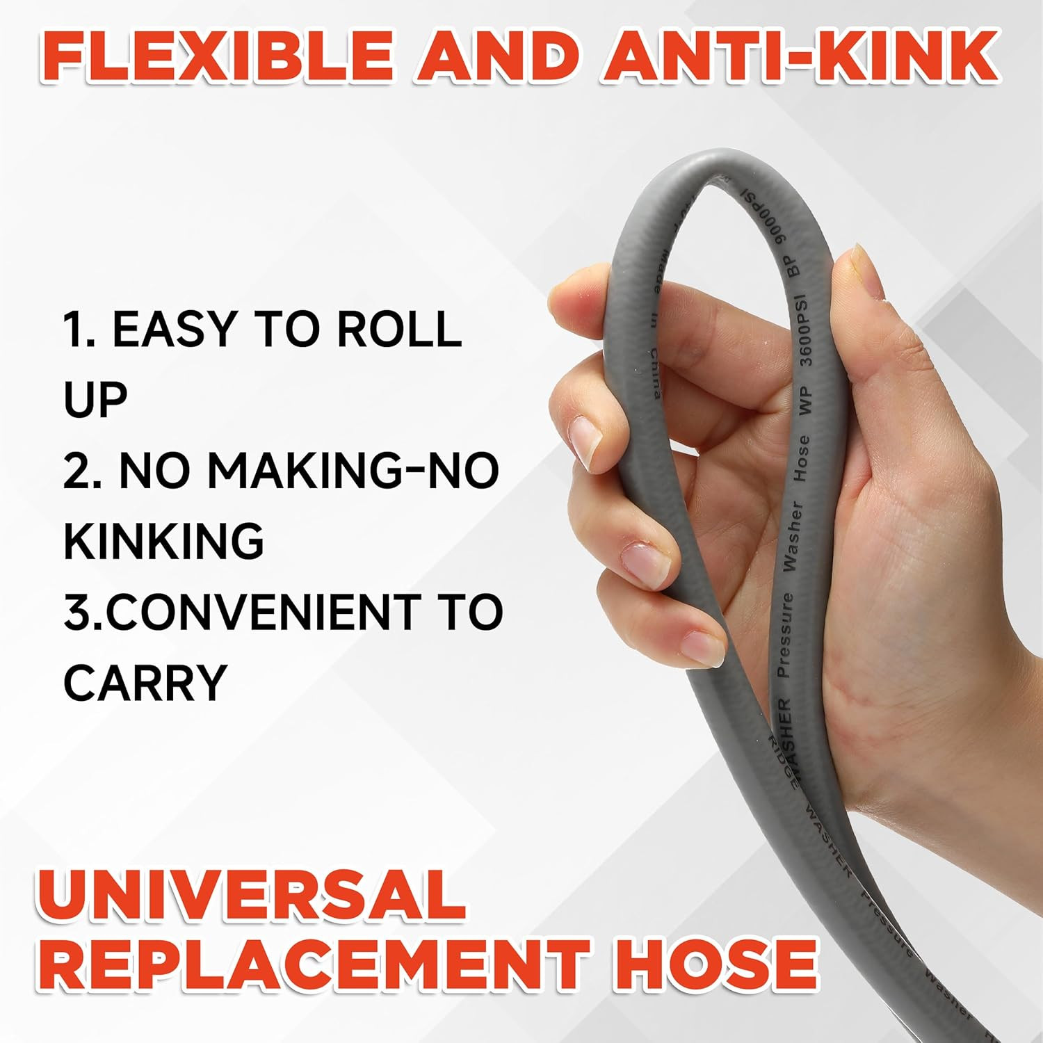 Pressure Washer Hose 100FT, 1/4 Inch Power Washer Hose with M22 14 Fitting, Kink