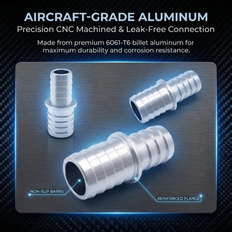 Aluminum Radiator Hose Connector 5/8 3/4 Inch For LS Engine Port System