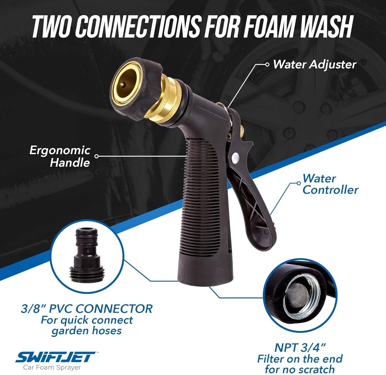 Ultimate Car Wash Kit: Foam Gun, Microfiber Mitt, and Garden Hose Attachment