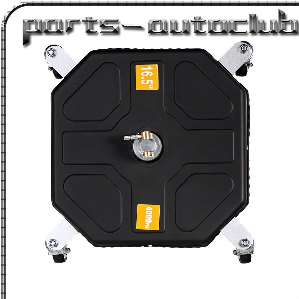 16″ Pressure Washer Surface Cleaner With 4 Wheels & 2 Extension Wands Black