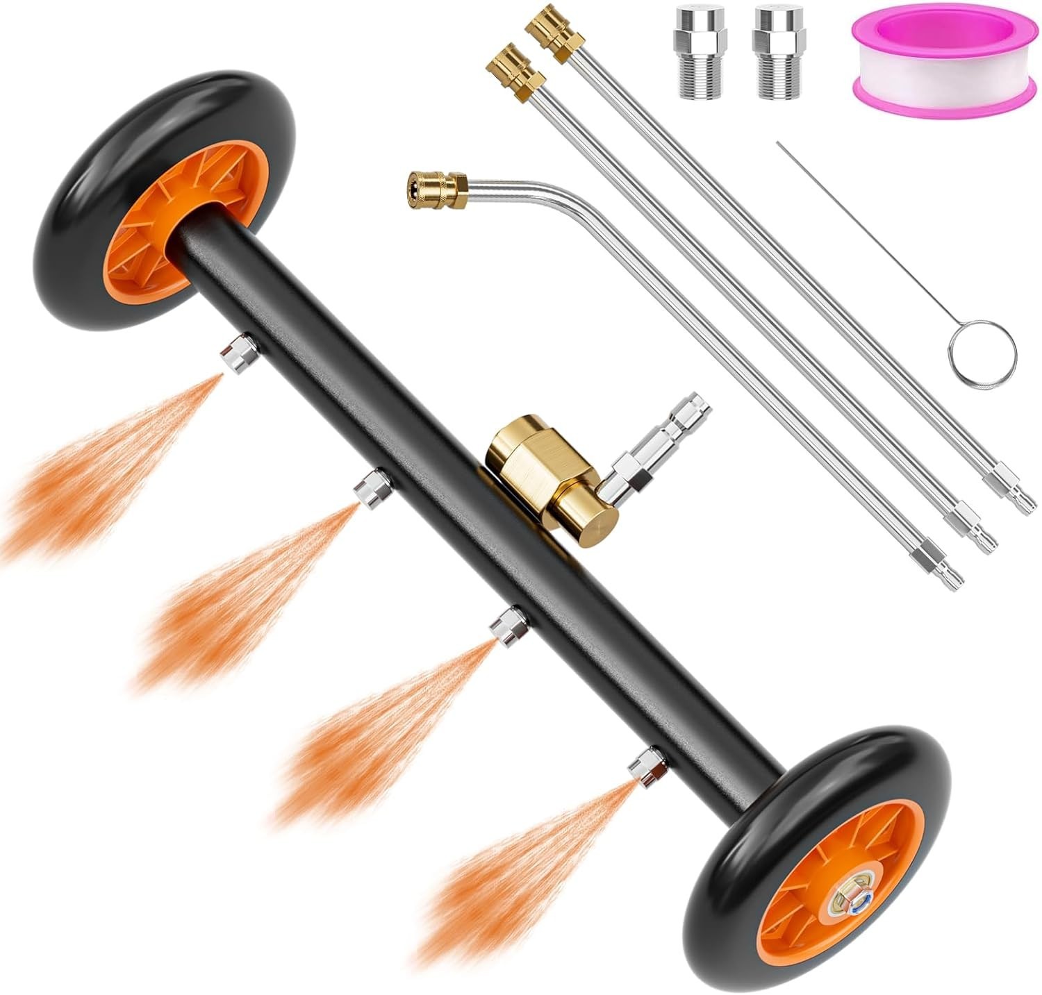16 Inch Adjustable Pressure Washer Water Broom – Dual-Function Undercarriage …