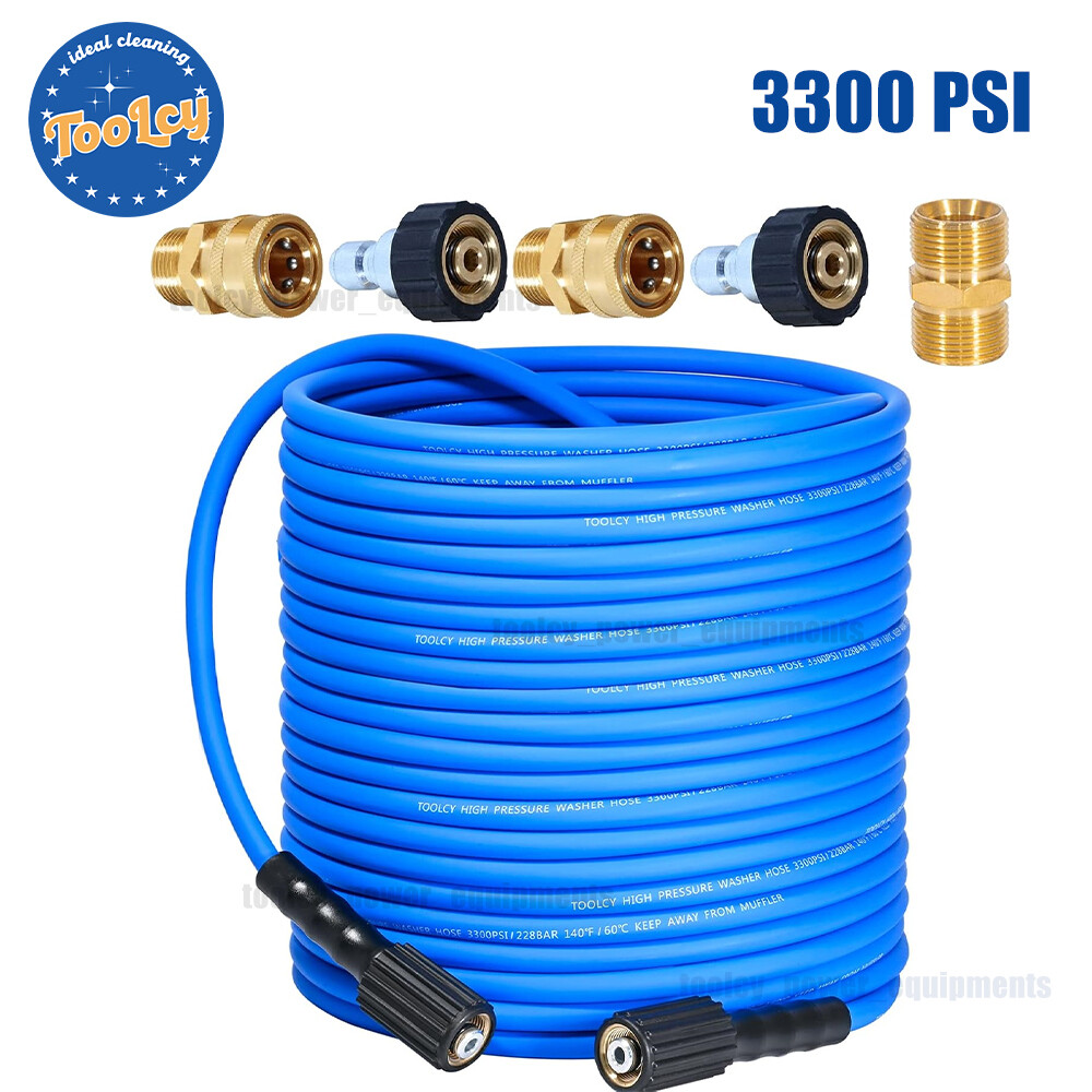 TOOLCY 3300 PSI Pressure Washer Hose 1/4″ M22 – 3/8″ Quick Connectors