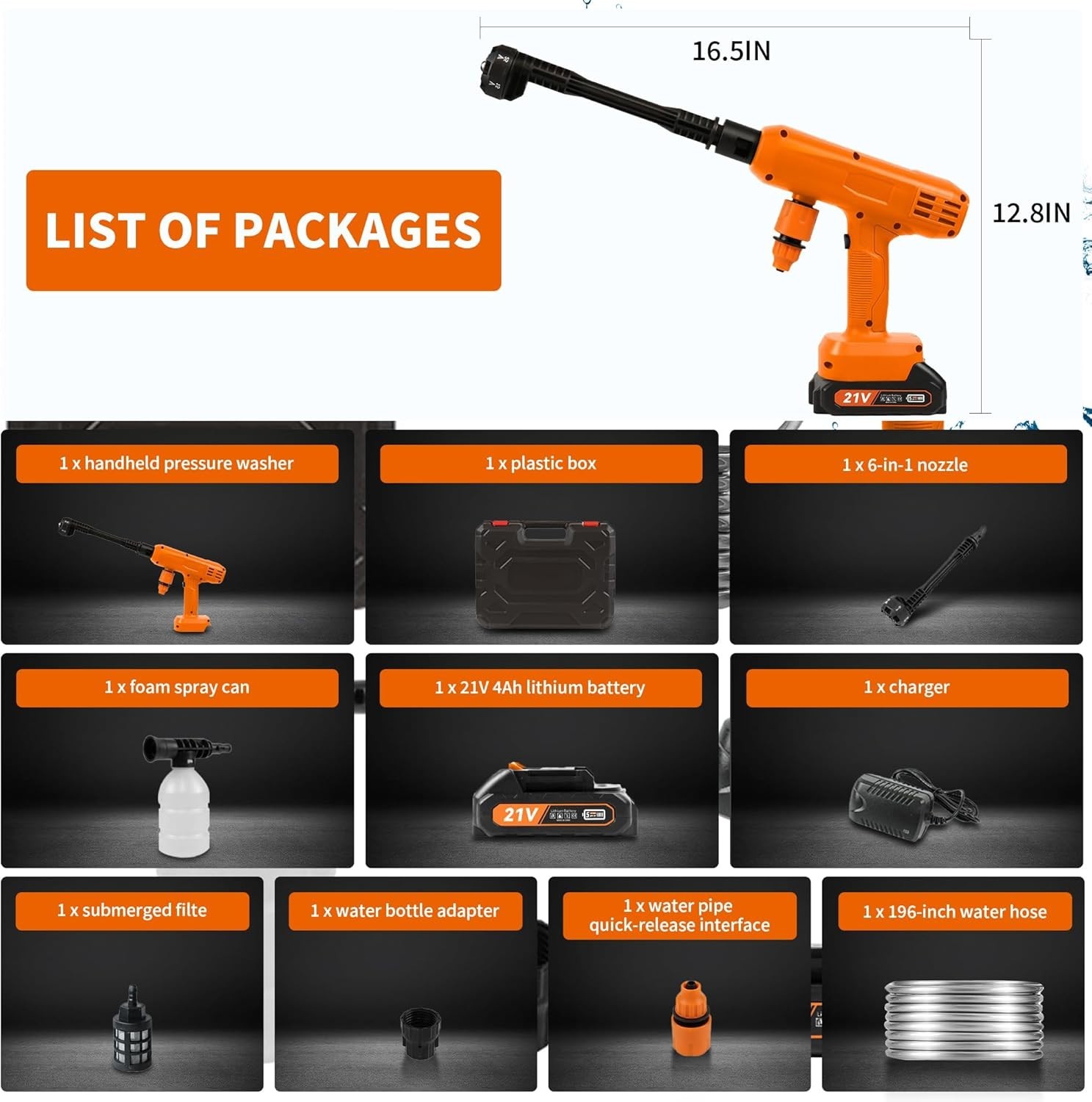Cordless Pressure Washer for M Battery, Portable Cordless Power Wash