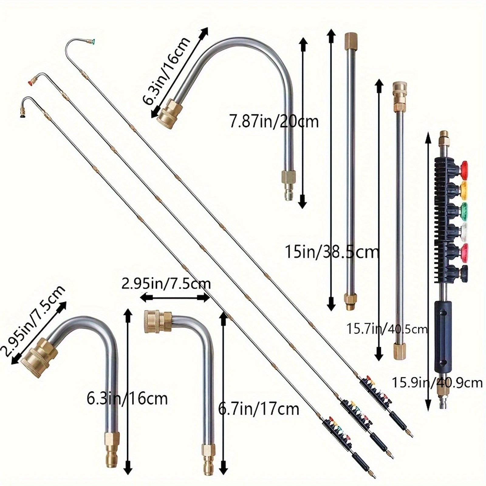High Pressure Washer Wand Kit – Multi-Use for Roof, Car & Gutter Cleaning