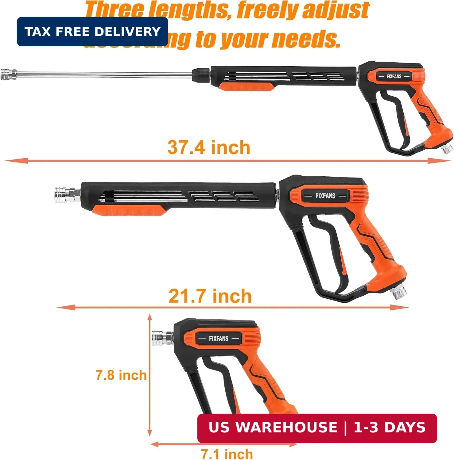 FIXFANS Pressure Washer Gun Kit, 5000PSI Power Washer Handle Gun with Replacemen