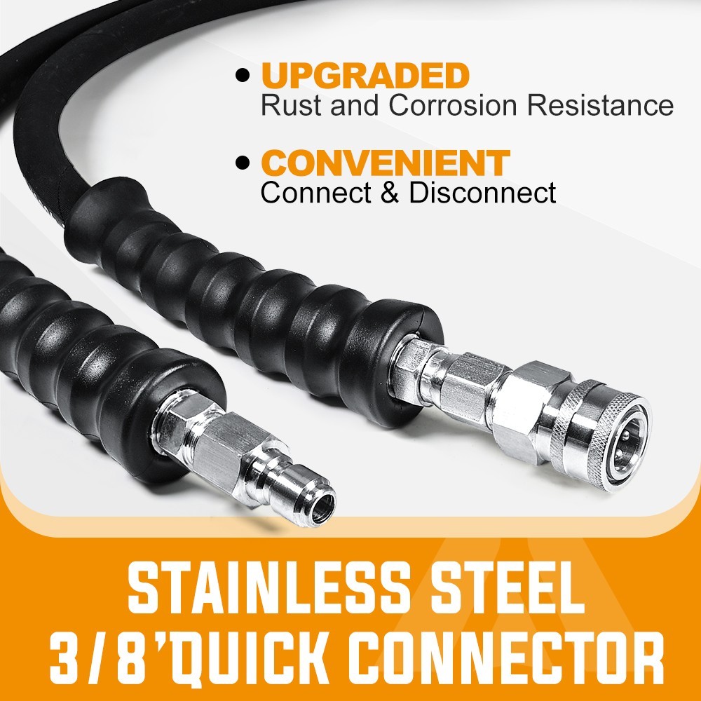 YAMATIC 4000 psi 3/8″ Power Washer Hose Kink Resistant for Hot Water