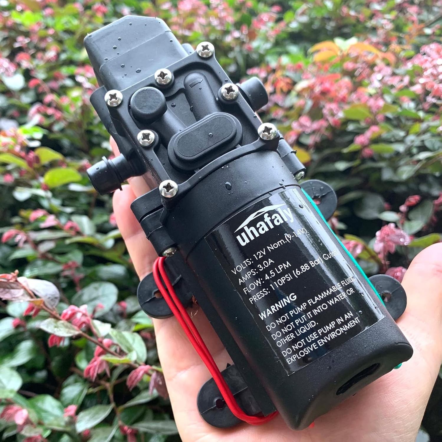 12V DC Fresh Water Pump with 2 Hose Clamp 12 Volt Diaphragm Pump Self Priming