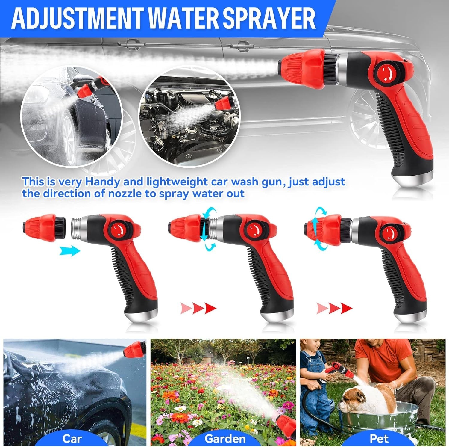 Car Foam Cannon Foam Gun Garden Sprayer 16 in 1 Adjustable Hose Wash