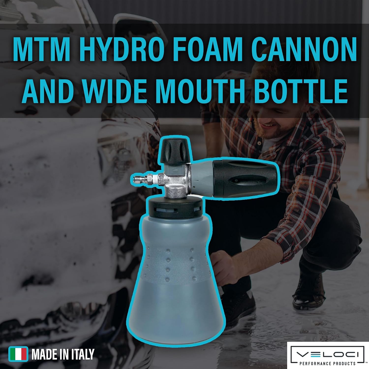 PF22 Foam Cannon with Wide Mouth Bottle for Pressure Washer, Commercial Grade