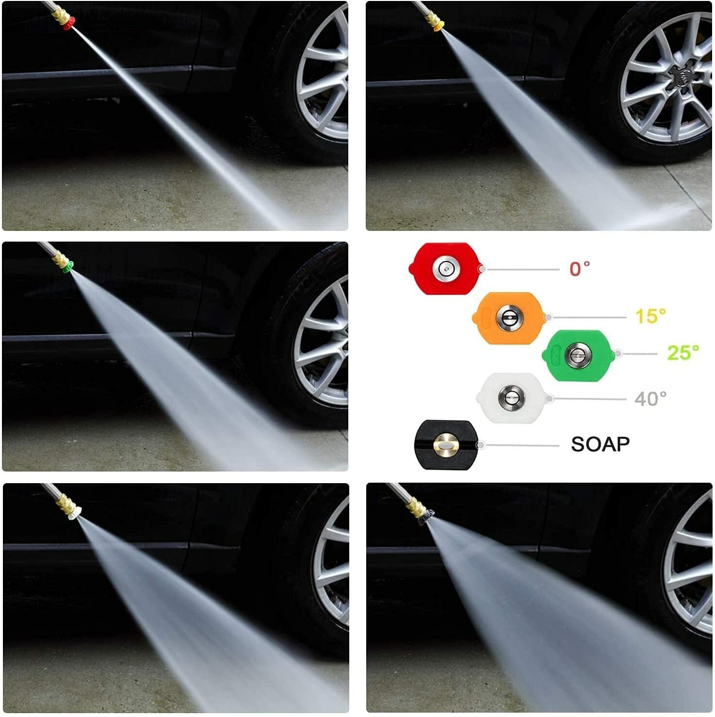 4000 PSI Pressure Washer Gun with Replacement Wand Extension 5 Nozzle Tip M22-14