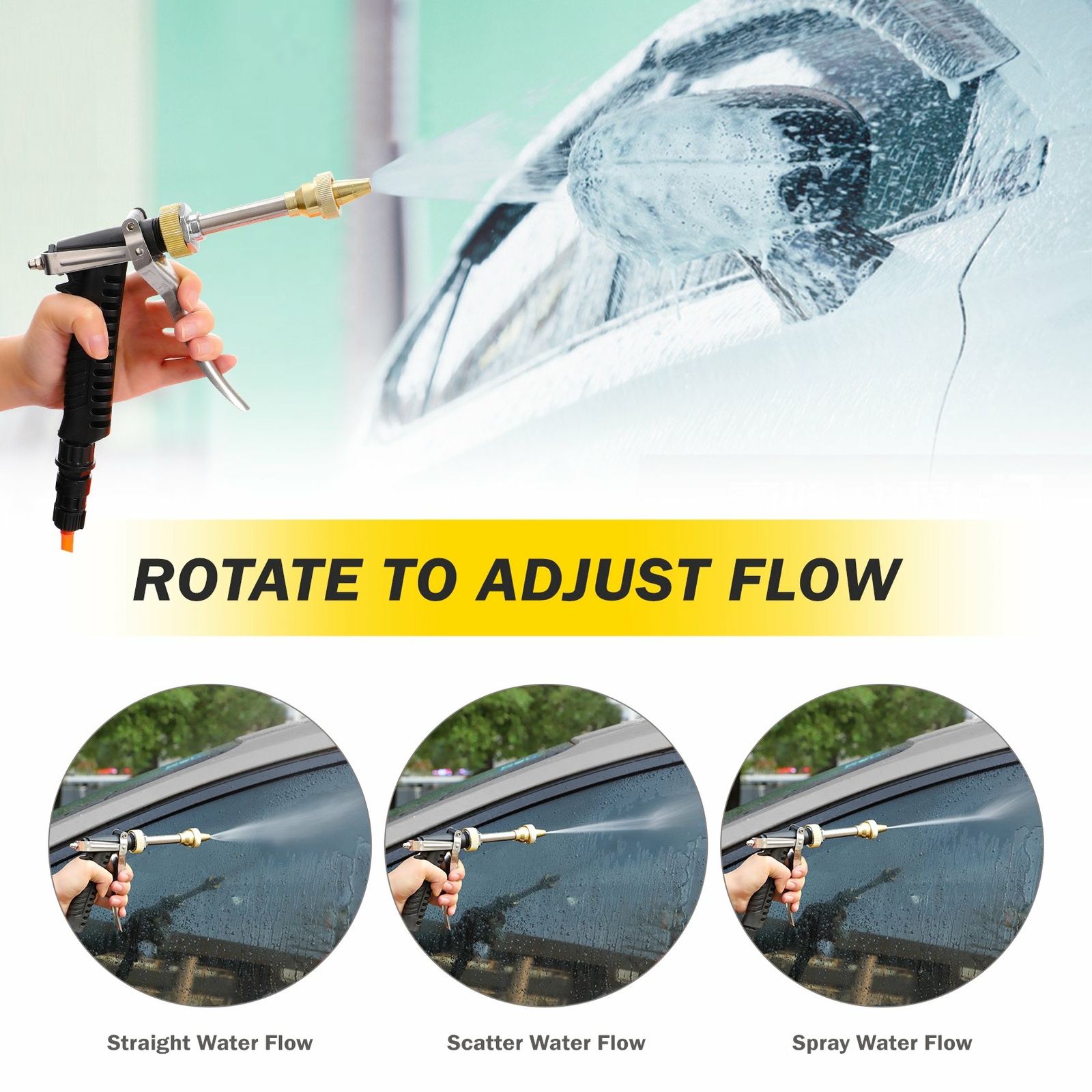 12V 200PSI Double Pump High Pressure Car Yard Electric Wash Gun Power Washer Kit
