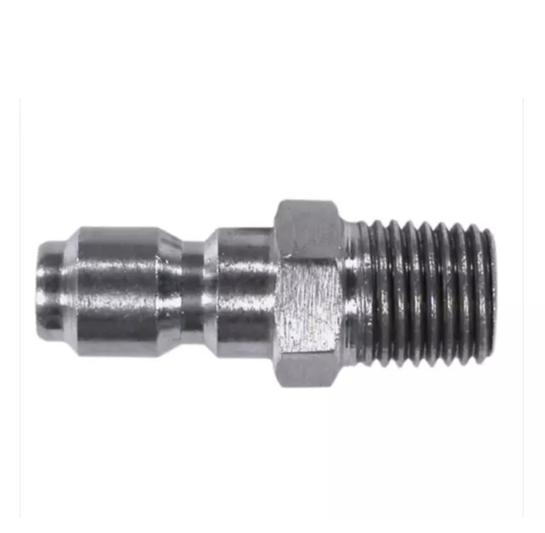 4- Pressure Power Washer Quick Connect Plug 3/8 in MPT x 3/8 in Zinc Steel