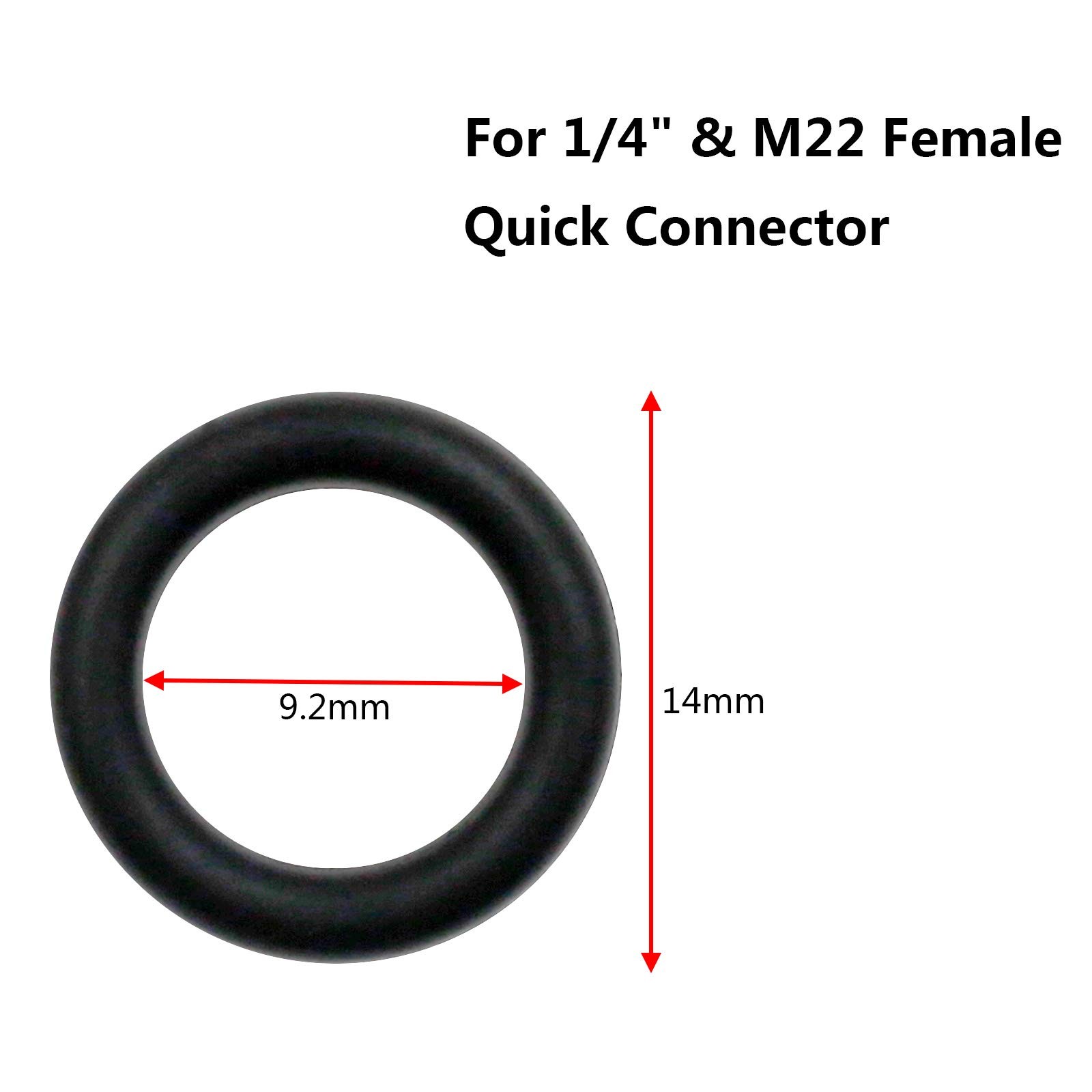 50Pcs Power Pressure Washer O-Rings for 1/4 Inch M22 Quick Connect Coupler (Blac
