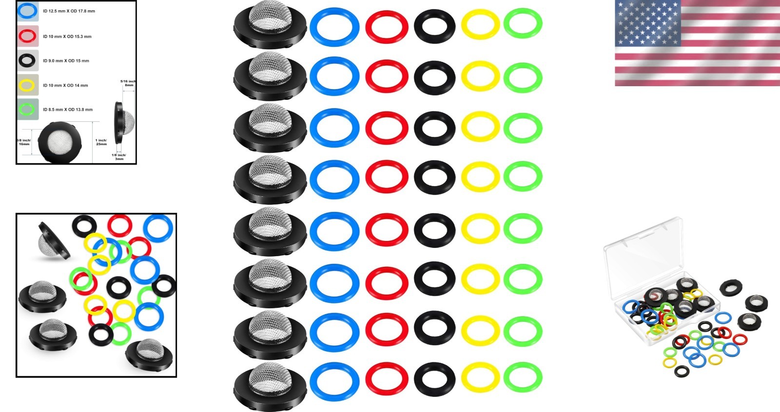 48 Pieces O-Ring Power Washer Kit – 6 Sizes for Optimal Performance & Sealing