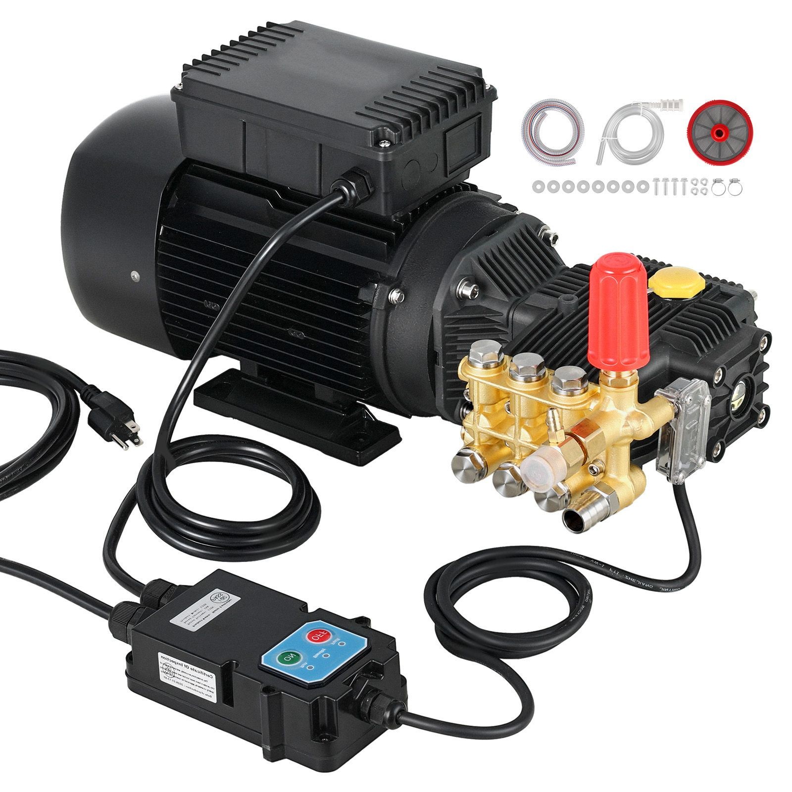 Triplex Pressure Washer Pump: 1220 PSI, 2.2 GPM, 2 HP, 120V, Adjustable