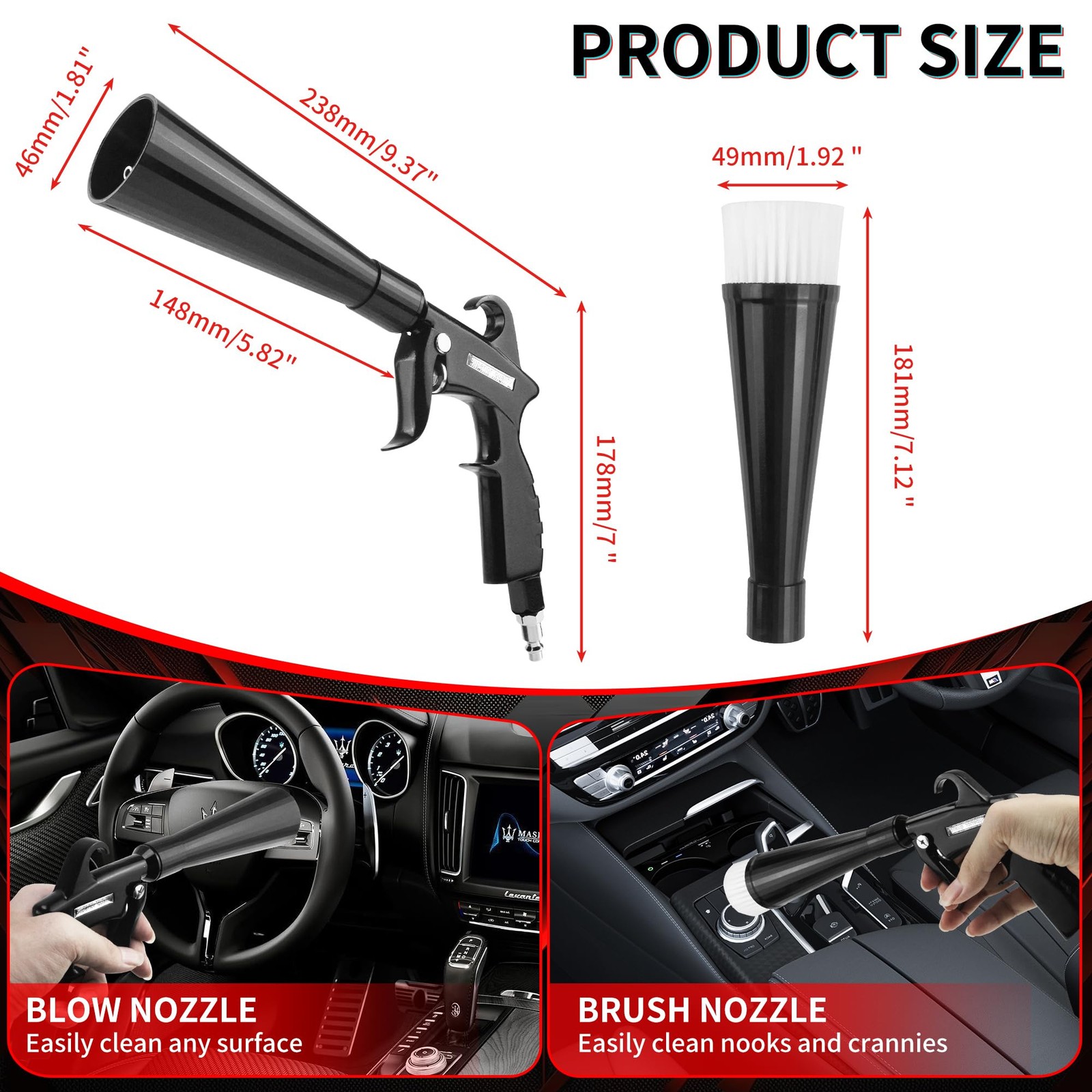 HANDY High Pressure Car Interior Cleaning Gun Dryer Bearing Type