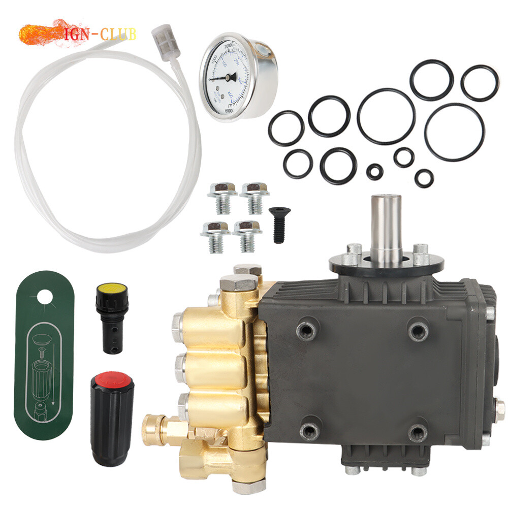 Pressure Power Washer Pump 24mm Solid Shaft 3600 PSI 4.9GPM Belt Drive