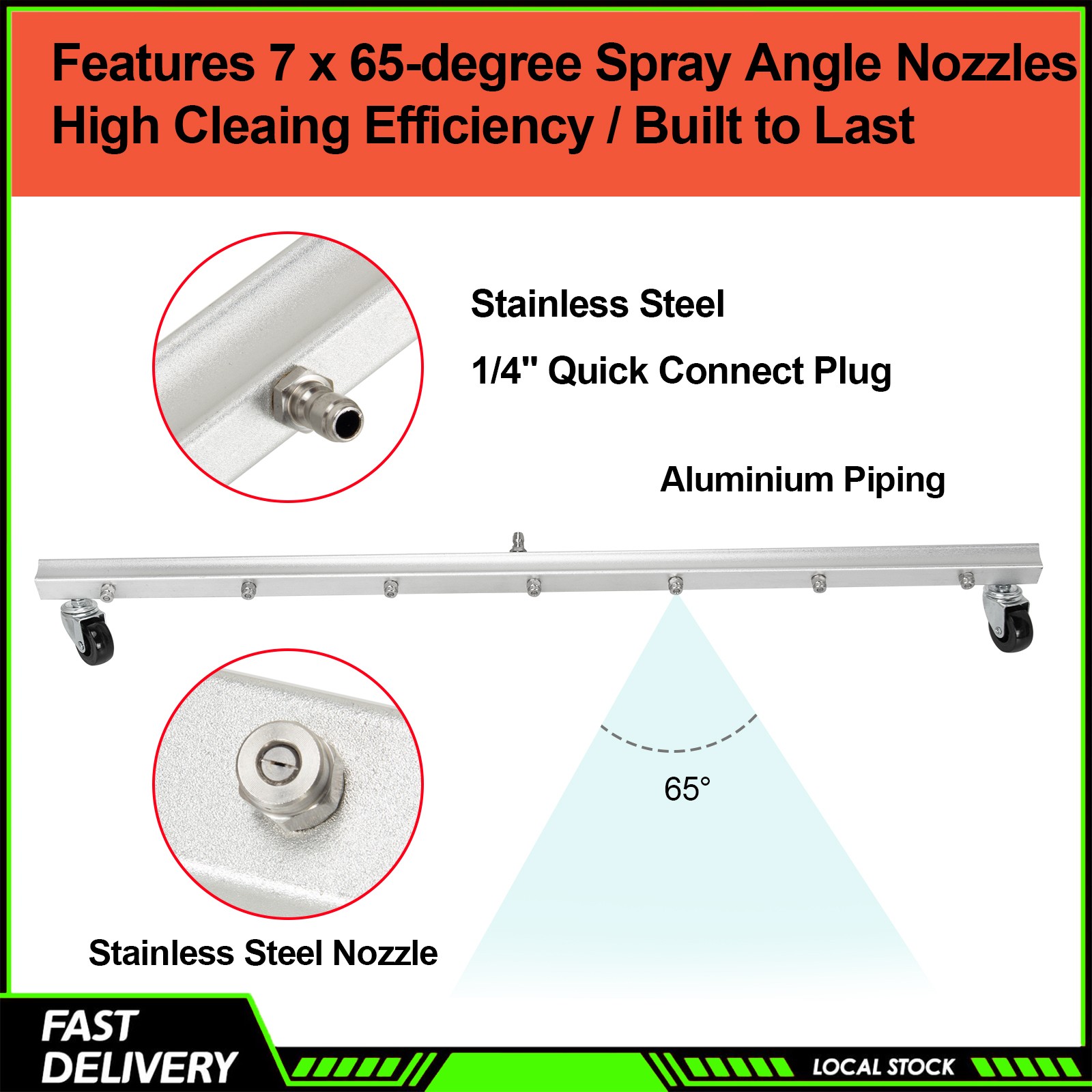 4000PSI Under Car Pressure Washer Undercarriage Cleaner Underbody Wash Broom 39″