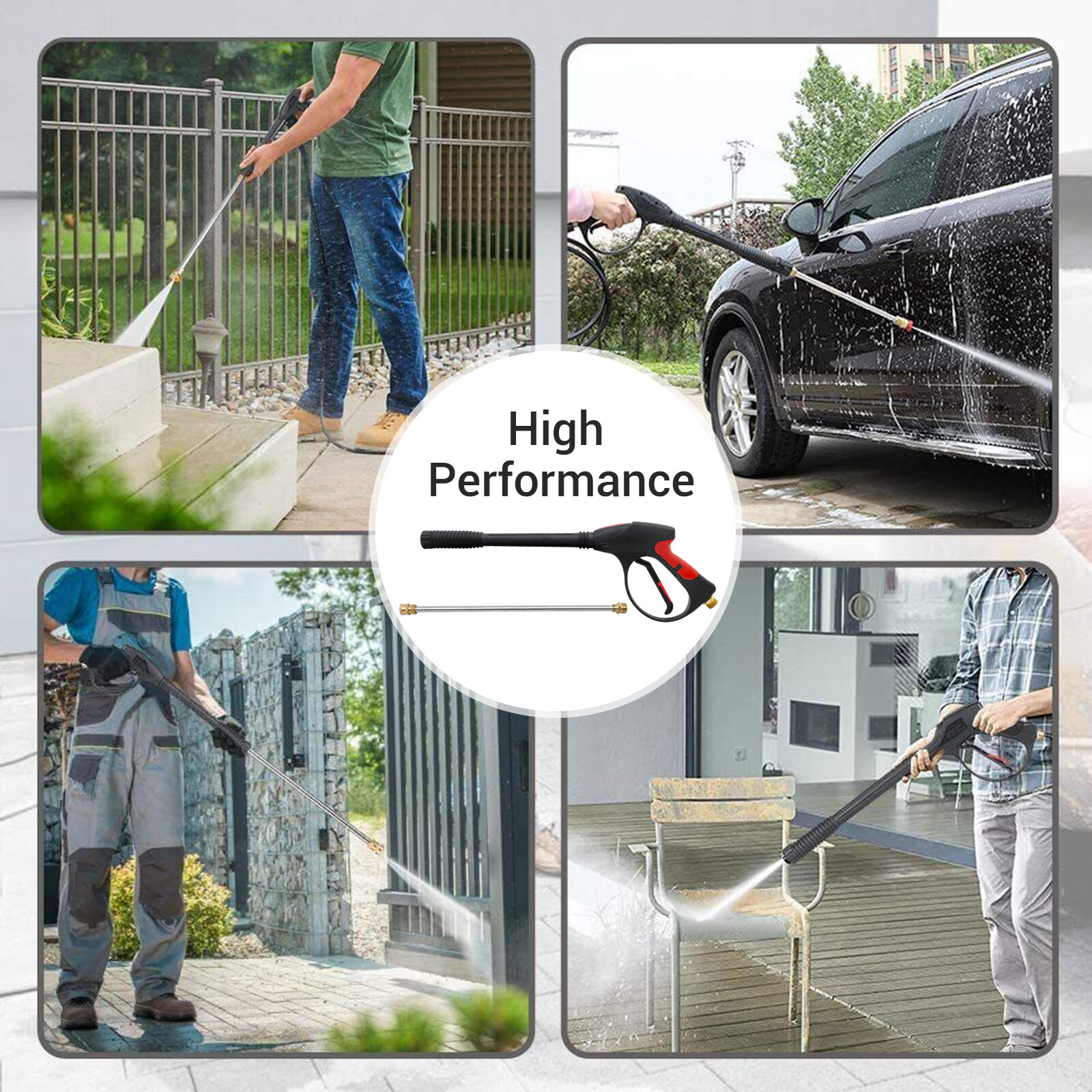 4000PSI High Pressure Car Power Washer Gun Spray Wand Lance Nozzle and Hose Kit