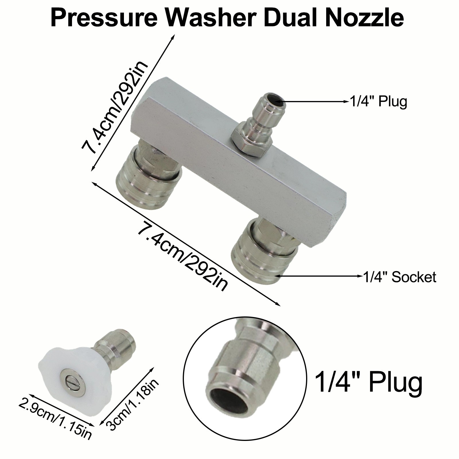 Efficient Cleaning Solution Dual Nozzle Compatible with 5000 PSI Washers