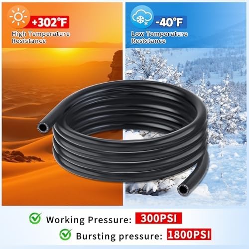 1/2 ID Transmission Oil Cooler Hose, 5FT Transmission Cooler Line for Power Stee