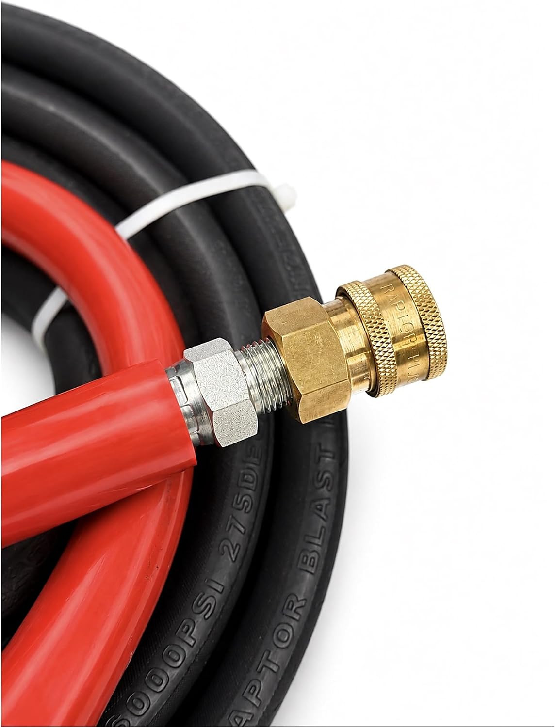 6000 PSI Pressure Washer Hose 3/8 in X 100 Ft Black 2-Wire | Double Wire Braid,