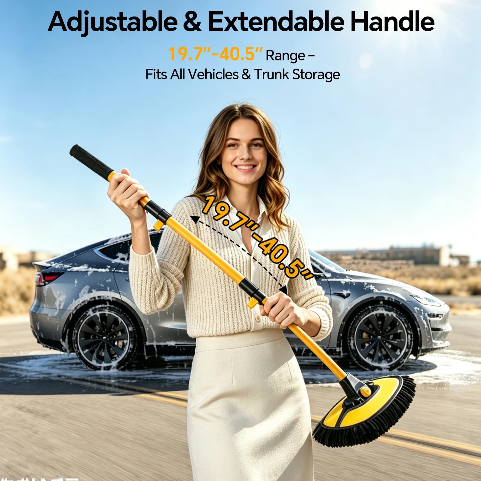 AutoShark 7-in-1 Car Wash Kit with 20L Folding Bucket & Brush – Car Wash Mop …