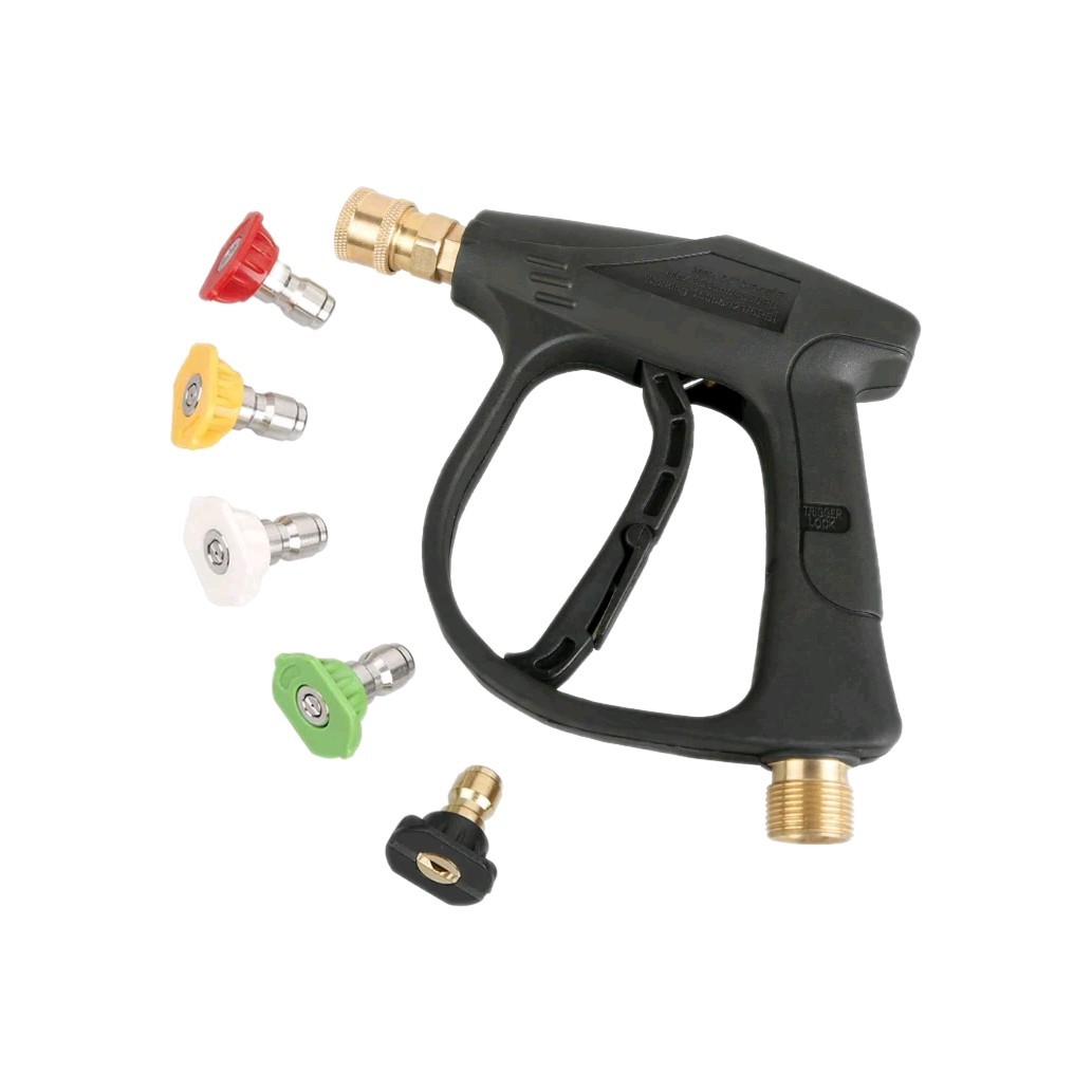 Sooprinse High Pressure Washer Gun+300PSI Max+5 color Nozzles M22-14 hose Tip