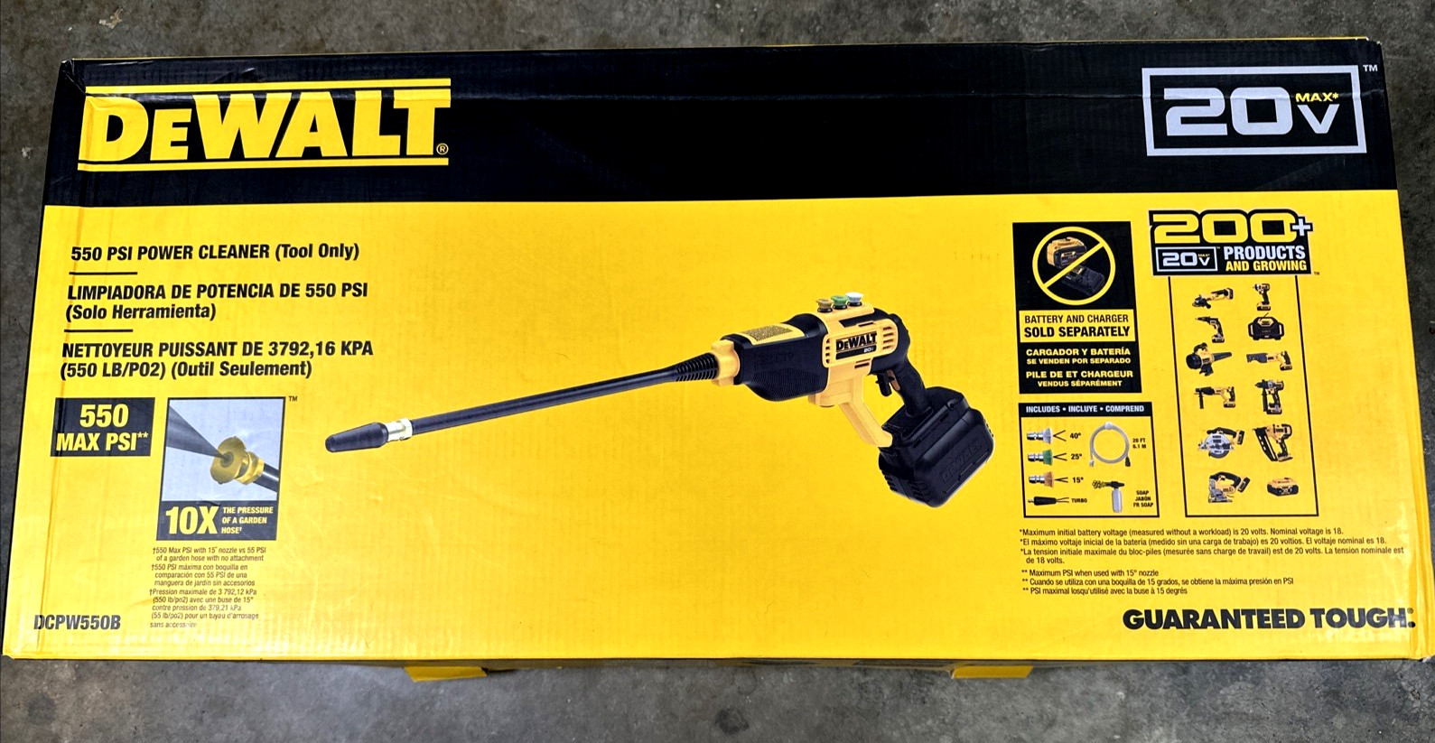 DEWALT DCPW550B 20V MAX Cordless 550-psi Pressure Washer Cleaner Kit Tool Only